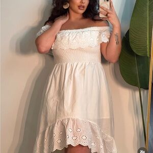 Elegant Off-Shoulder White Dress